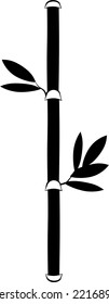 black bamboo illustration isolated on white background 