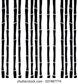  black bamboo on white backdrop  vector pattern 