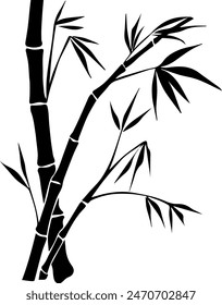 Black bamboo on white,Zen Garden Inspiration Black Bamboo Logo Zen Logo Mastery in Black Elegant Emblem with Bamboo Plant, 