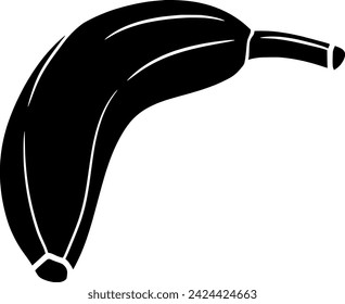 black banana fruit silhouette or food logo flat illustration for tropical areas and fruits season