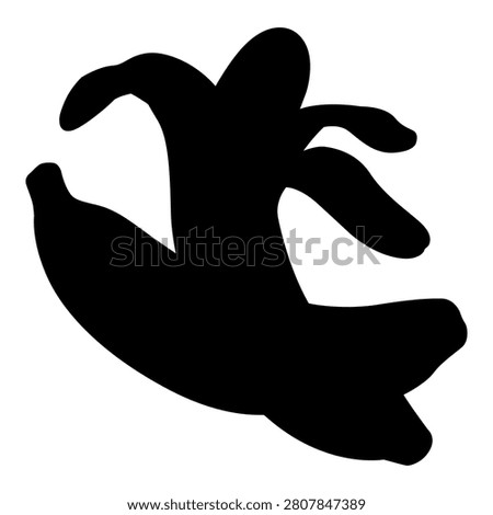 Black Banana Silhouette Vector Icon Isolated on White Background 8