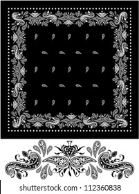 Black Bandana Black and white vector bandana apparel accessory. Design elements on the bandana have been built and grouped so that you can change the color of the elements with one click.