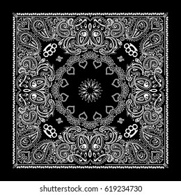 Black Bandanna Print Stock Vector (Royalty Free) 619234730 | Shutterstock