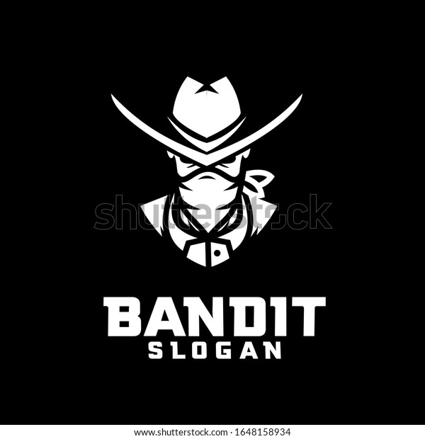 Black Bandit Character Logo Icon Design Stock Vector (Royalty Free ...