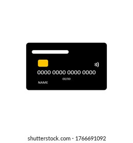 Black bank card. Vector flat illustrations. Online payment. Cash withdrawal. Financial operations. Purchases.