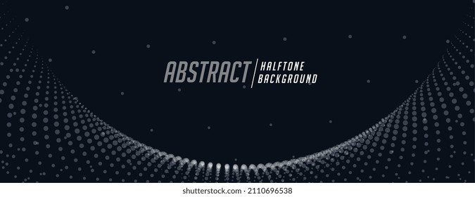 schwarzer Banner mit 3D-Halbfone-Effekt-Design