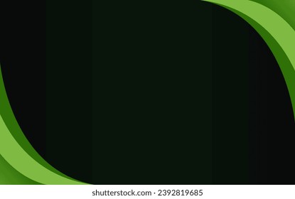 Schwarzer Banner-Hintergrund mit grüner Grenze auf beiden Seiten	
