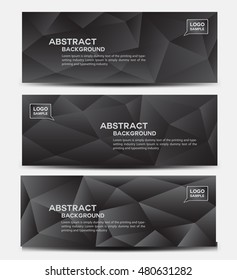 Black banner design vector , polygon background, Abstract background, corporate business banner template