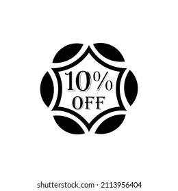 Black banner discount purchase 10 percent sale vector white background.