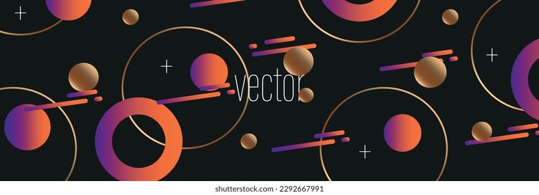 banner negro con degradado y formas geométricas