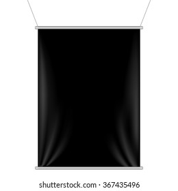 Black Banner With Gradient Mesh, Vector Illustration