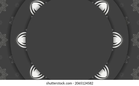 Black banner with Greek white pattern and place for text