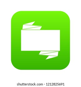 Black banner icon digital green for any design isolated on white vector illustration