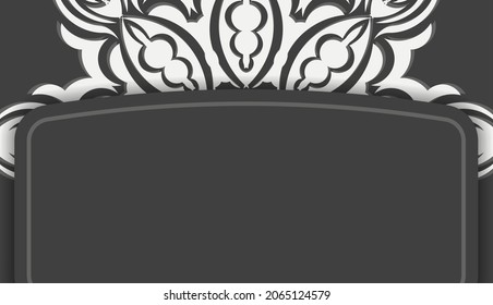 Black banner with Indian white pattern for design under your text