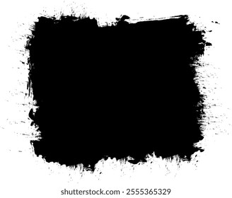 black banner label brushed painting artistic grunge graphic element background