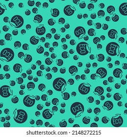 Black Banner, label, tag, logo for eco green healthy food icon isolated seamless pattern on green background. Organic product. Healthy food sticker.  Vector