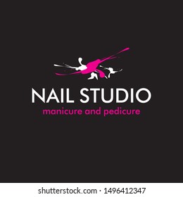 Black banner for nail studio
