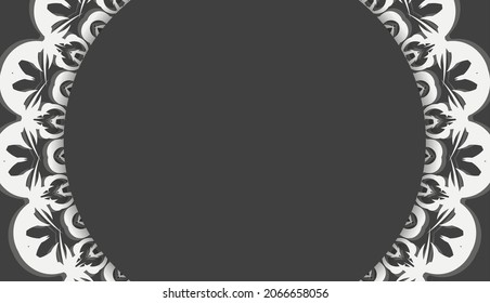 Black banner with old white pattern and place for your text