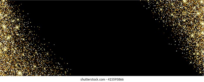 Black banner with sand. Vector illustration.