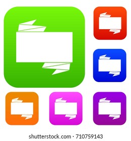 Black banner set icon in different colors isolated vector illustration. Premium collection