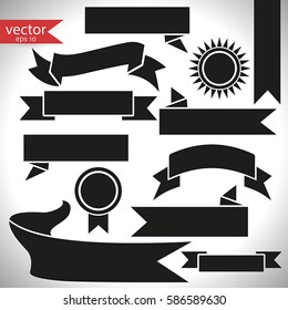 Black banner set. Vector, illustration, eps10.