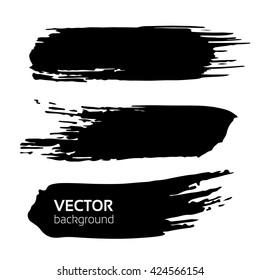 Black banner, smears isolated on a white background