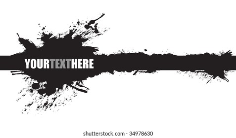 black banner splash