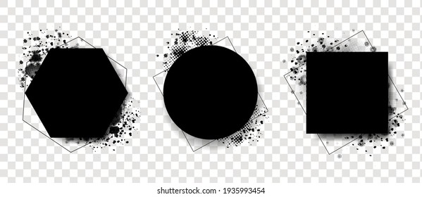 Black Banner With Transparent Background With Gradient Mesh, Vector Illustration