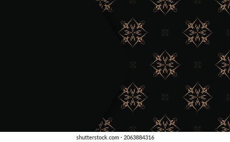 Banner negro con un patrón marrón vintage y colocar debajo del texto