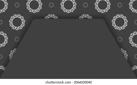 Black banner with vintage white pattern for logo design