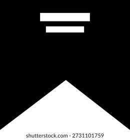 Schwarzes Banner mit weißen horizontalen Linien und weißem Dreieck unten