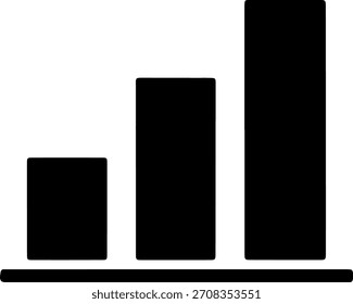 Schwarzes Balkendiagramm Symbolwachstum, Datenanalyse und statistisches Diagrammsymbol