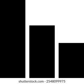 black bar chart icon isolated on white background	
