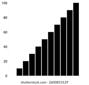  Black bar chart, Vector illustration