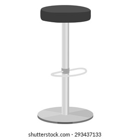 Black Bar Stool Vector Illustration. Bar Chair. High Chair. Bar Interior Design. 