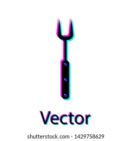 Black Barbecue fork icon isolated on white background. BBQ fork sign. Barbecue and grill tool. Vector Illustration