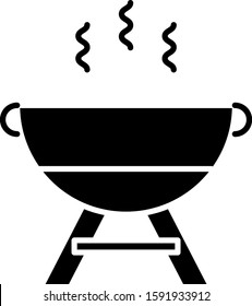 Black Barbecue grill icon isolated on white background. BBQ grill party.  Vector Illustration