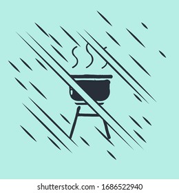 Icono de parrilla Black Barbecue aislado en fondo verde. Parrilla barbacoa. El estilo de Glitch. Ilustración vectorial