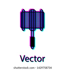 Black Barbecue steel grid icon isolated on white background. Top view of BBQ grill. Wire rack for BBQ. Grilling basket. Vector Illustration