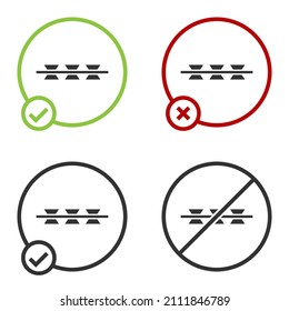 Black Barbed wire icon isolated on white background. Circle button. Vector