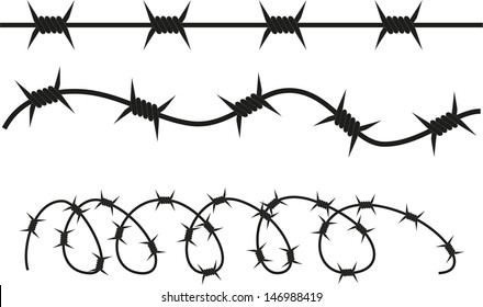 Black barbed wire strings set