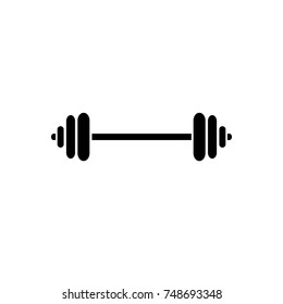black barbell on white background