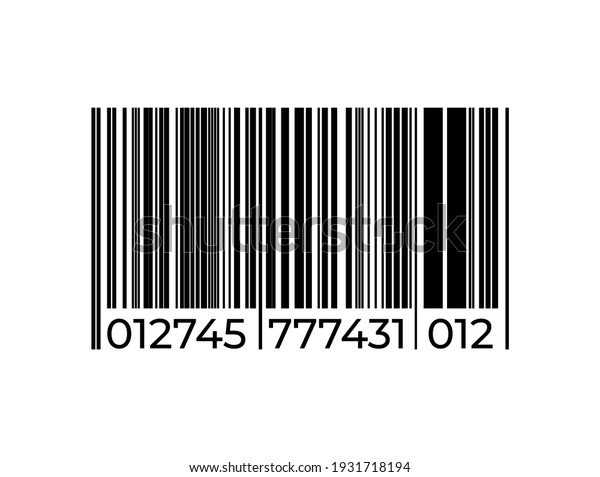 Black barcode icon. Graphic bar code sign.\
Product labeling, sign for scanning in supermarket. Series of\
vertical straight lines and numbers. Isolated shop tag, vector\
identification label\
template