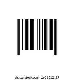 Schwarzes Barcode-Symbol einzeln auf weißem Hintergrund. Vektorgrafik