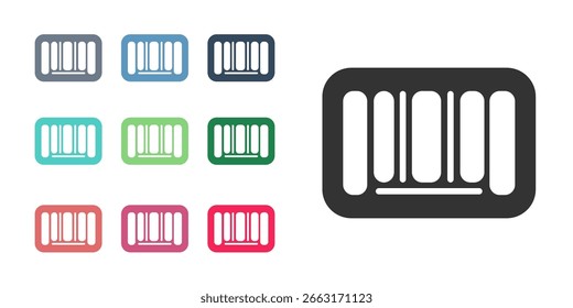 Icono de código de barras negro aislado sobre fondo blanco. Establecer iconos coloridos. Vector