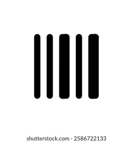 Black barcode icon in minimalist style Vector