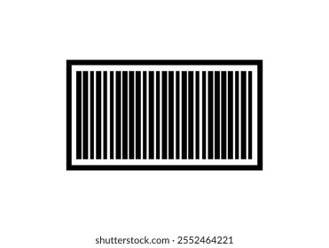 Black barcode icon on white background