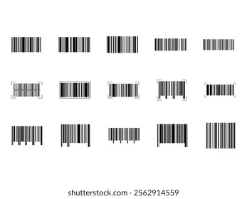 Black Barcode Illustration Element Set