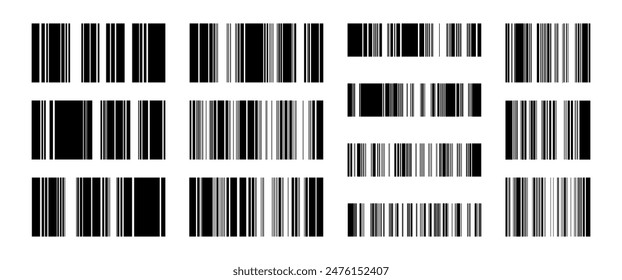 Schwarzer Barcode Isolate Vektorgrafik-Symbol für die Dekoration in Business-Illustration, Scannen, Code, Aufkleber, Mock-up, mit PNG