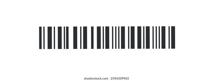 Black barcode on white background representing product identification and retail scanning. Barcode concept for web site, app, label and sticker.